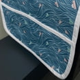 thumbnail image 3 of Nautical Microwave Oven Cover, Waves Ships Cartoon Nautical Sailboat Vacations Travel Pattern, Water Resistant Organizer with Pockets for Kitchen, 36" x 12", Petrol Blue Jade Green, by Ambesonne, 3 of 4