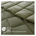 thumbnail image 2 of Premium Soft Fluffy Striped All Season Down Alternative Bedding, Cozy Reversible, Ultra Plush Luxury Microfiber Duvet Insert, Dark Sage Olive Green King Size Comforter, 104x90 Inches, 2 of 9