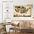 thumbnail image 5 of Elephant Stock Retro Usa Map Wall Art - Horizontal Canvas Wall Art - Living Room Wall Decor - Map Canvas - Beige And Red Decor - 48" x 32", 5 of 8