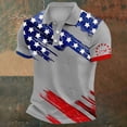 thumbnail image 2 of Leey-World Mens Flag Shirt USA American Flag Men Bald Eagle Patriotic T-Shirt(Grey,2XL), 2 of 4