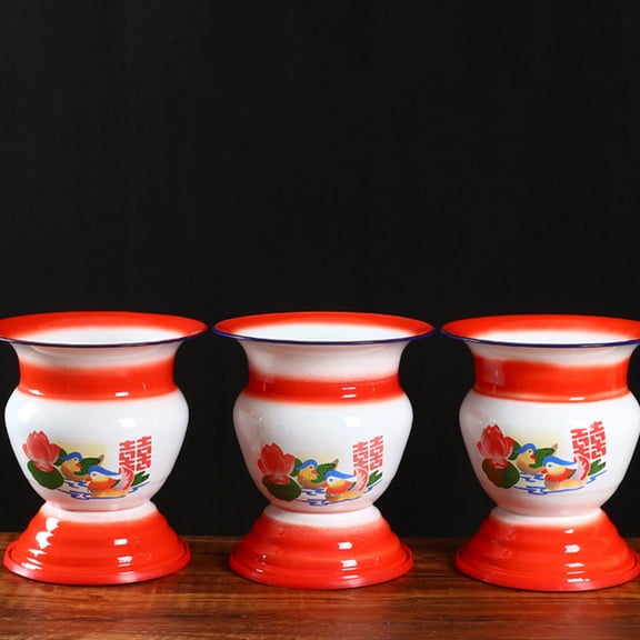 RENACLIPY Chamber Pot For Adults Enamel Spittoon Red 1Pc