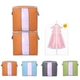thumbnail image 2 of 2 Pack Comforter Storage Bag and a 32 Inch Clear Garment Bag, Zippered Bag with Clear Window and Carry Handles, Space Saver Organizers for Closet, Blanket, Pillow, Quilt, Bedding, Clothes, 2 of 8