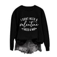 thumbnail image 2 of Jacenvly Valentine'S Day Present Long Sleeve Shirts Love Letter Print Crewneck Loose Fashion Women'S Christmas Printed Round Neck Long Sleeved Top Fitting Sweater Black, 2 of 6