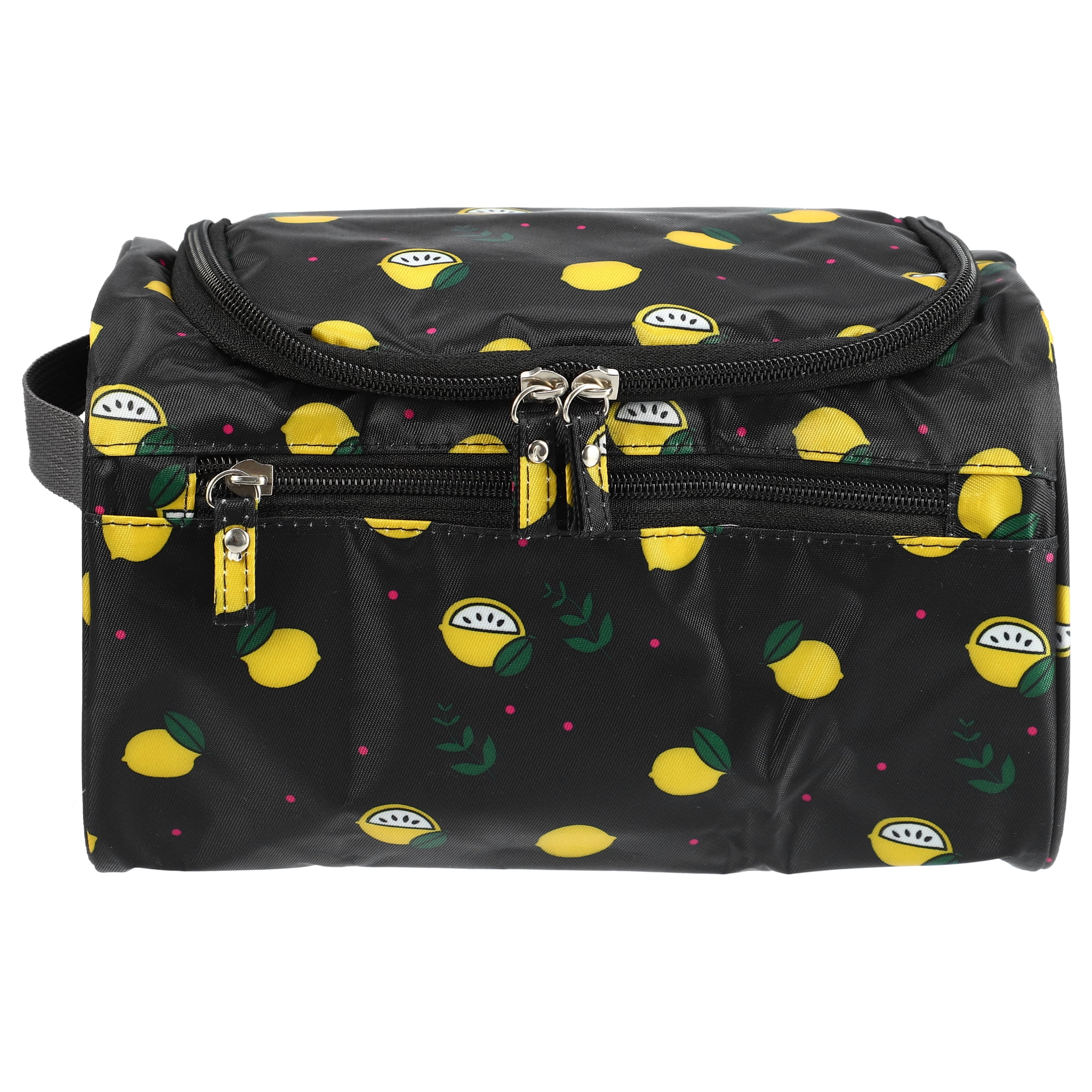 Unique Bargains Floral Makeup Bag Zipper Flower Cosmetic Pouch Black