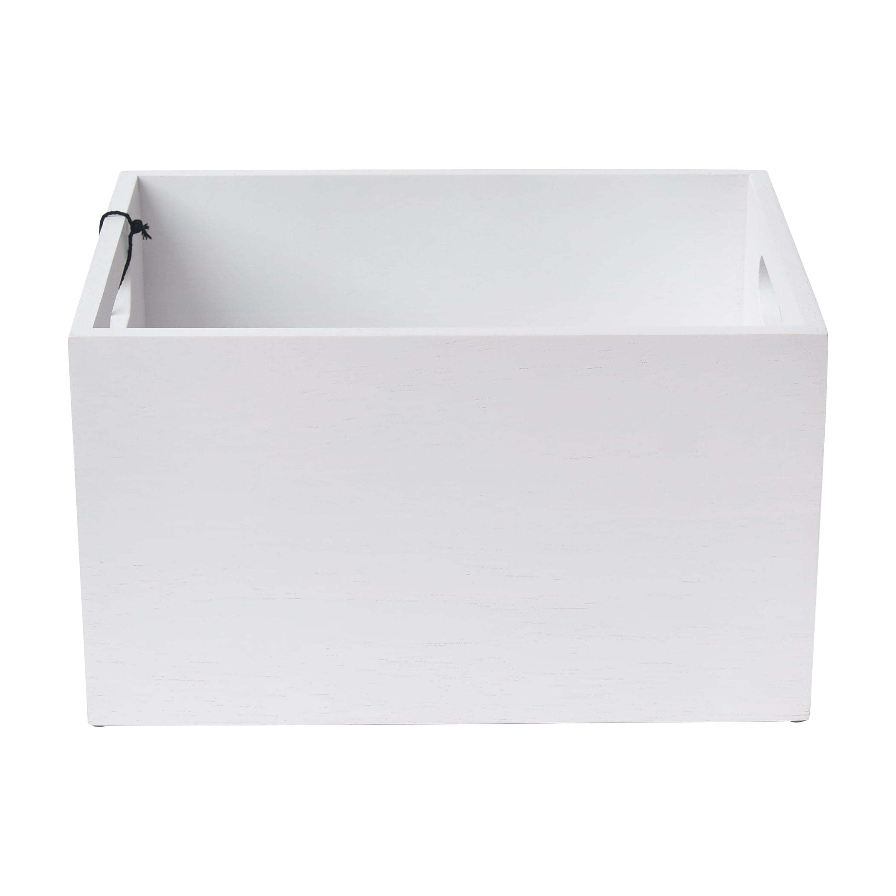 Better Homes & Garden Rubber Wood Storage Basket, White