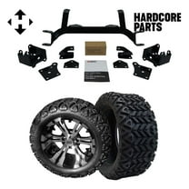 Hardcore Parts 6" Drop Axle Lift Kit for EZGO MPT/WORKHORSE 1200 (1994.5-2001.5) Golf Cart with 14" Machined/Black 'Vampire' Wheels and 23"x10"-14 DOT rated All-Terrain tires