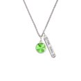 thumbnail image 2 of Delight Jewelry 12mm Crystal Rivoli - Lime Green Silvertone Hope Anchors the Soul Bar Charm Necklace, 23", 2 of 4