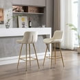 thumbnail image 6 of 26 Inch Velvet Dining Chairs, Modern Dining Chair with Golden Metal Legs, Simple Bar Stool Upholstered Dining Chairs, Counter Height Low Back Dining Room, Kitchen, Vanity(Cream,Set of 2), 6 of 10