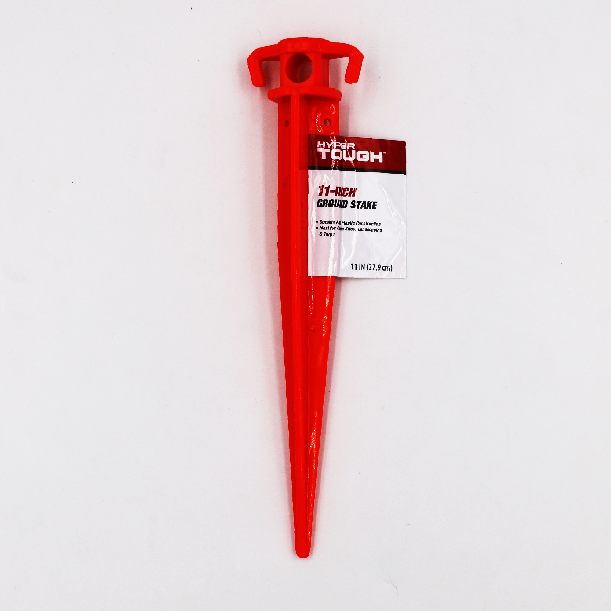 Hyper Tough 11 inch Ground Stake, Orange Color, Durable Plastic
