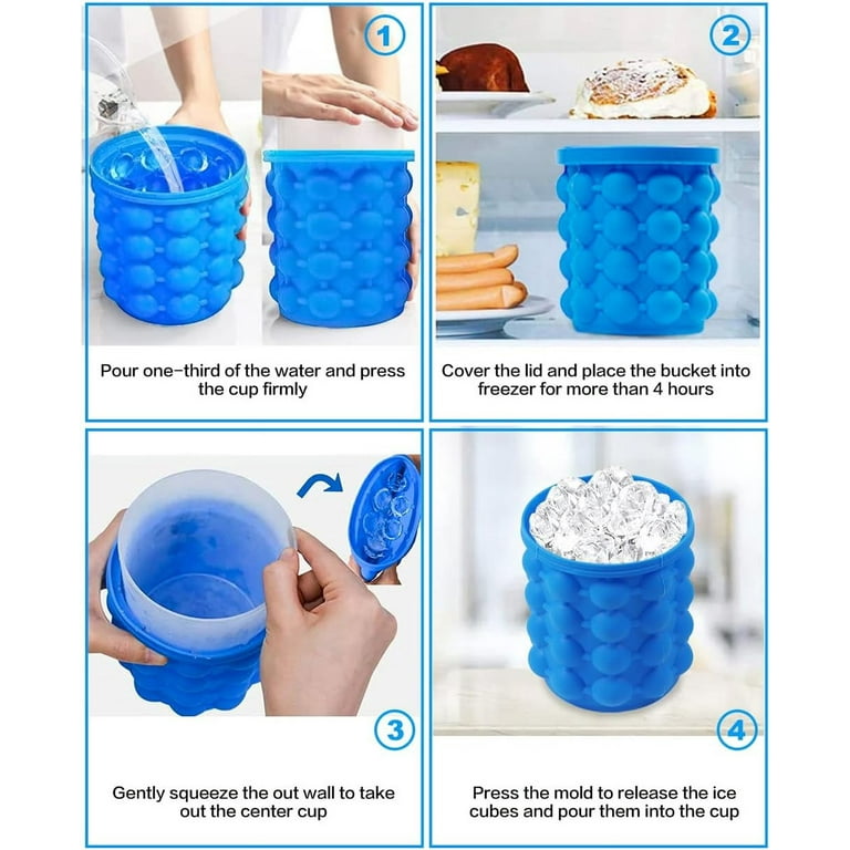Silicone Ice Bucket , Space Saving New 3D Ice Cubes Maker Bucket(2