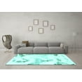 thumbnail image 3 of Ahgly Company Machine Washable Indoor Rectangle Abstract Turquoise Blue Modern Area Rugs, 8' x 10', 3 of 4