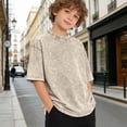 thumbnail image 2 of Shachafan Distressed Washed Style Basic Crewneck Tee Shirt For Boys Casual Everyday Wear Comfortable Blend Top Top Kid, 2 of 4