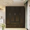 thumbnail image 2 of Idealcabin Freestanding Wardrobe Armoire With Drawers, Bedroom Wardrobe Closet for Hanging Clothes, Wood Cabinet with Shelves, 2 of 8