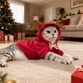 thumbnail image 5 of Pet's Clothes Christmas Hoodie Pocket Sweater Small And Medium Cat Red, 5 of 5