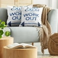 thumbnail image 5 of Ambesonne Fitness Throw Pillow Cover 2 Pack, Keep Calm and Work, 18", Dark Blue White, 5 of 5