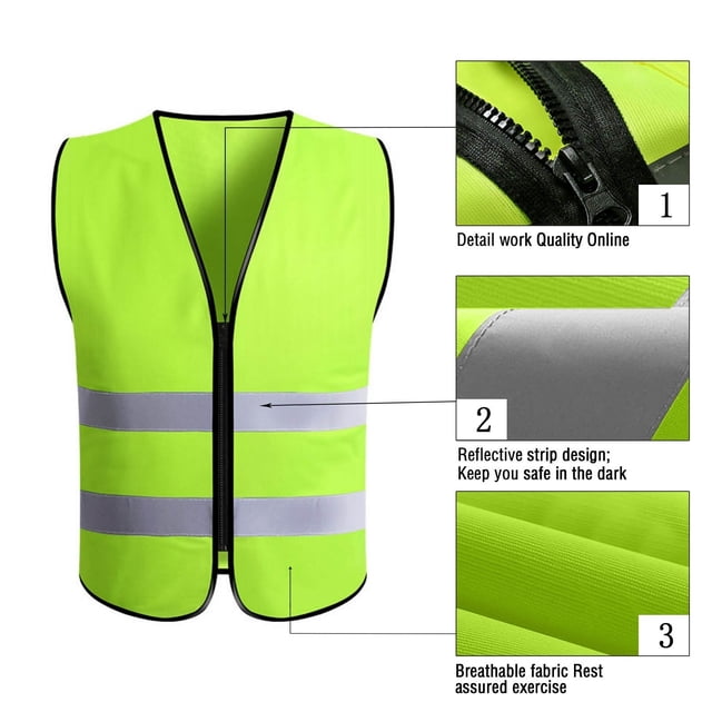LOVZFMLL Jackets for Men's Reflective Tank Construction Construction Protective Sleeveless Hatless Workwear Coat