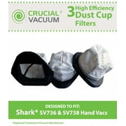 3 Shark SV736, SV748, SV738, SV780 Dust Cup Filters, Part # XSB726N, XF769