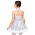 thumbnail image 2 of Sholeno Girls Halter Neck Sleeveless Sequins Tutu Dress Christmas Snowman Figure Skating Dance Dress White 6, 2 of 7