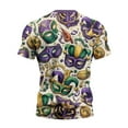 thumbnail image 4 of Resicozy Mardi Gras Shirt for Men Funny Print Pullovers Fashion Casual Crew Neck Short Sleeve Shirts Khaki S, 4 of 5
