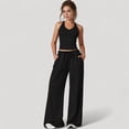 thumbnail image 6 of Women's Wide Leg Lounge Pants with Drawstring Waist and Relaxed Fit for All-Day Comfort - X Large, Black, 6 of 7