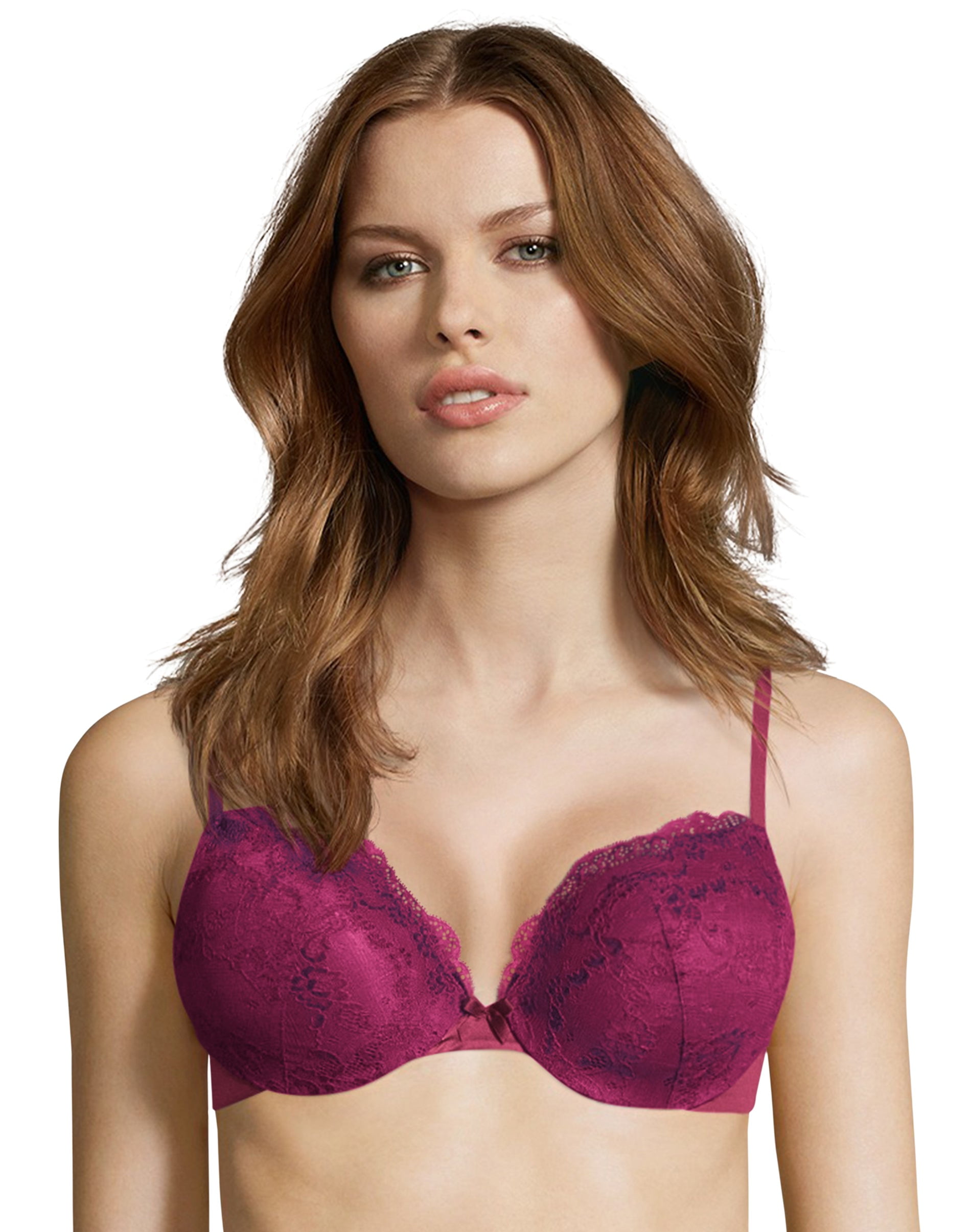 Bra 34C RED  Push Up Removable with inserts Underwire Satin  RRP £23  Splendour 
