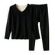 thumbnail image 2 of Puyaiuu Women's Winter Thermal Pajama Set, Solid Color Fuzzy Fleece Long Sleeve Cozy Loungewear Gift, 2 of 3