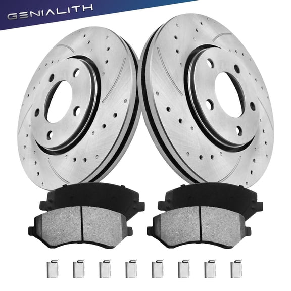281mm Front Brake Rotor Ceramic Pad Kit for Dodge Caravan 2001-2007 Grand Caravan 2001-2005 Chrysler Voyager 2001-2003