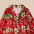 thumbnail image 4 of Gibobby Girls Pajama Set - 83 Piece Velour Button UP Sleep Shirt and Pants with Scrunchie(2-3 Years,Red), 4 of 4