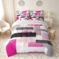 thumbnail image 3 of Manfei Abstract Ombre Rectangle Queen Bedding, Pink Black Gray Bedding Comforter Set Queen, Gray Reversible 7 Pieces, 3 of 6