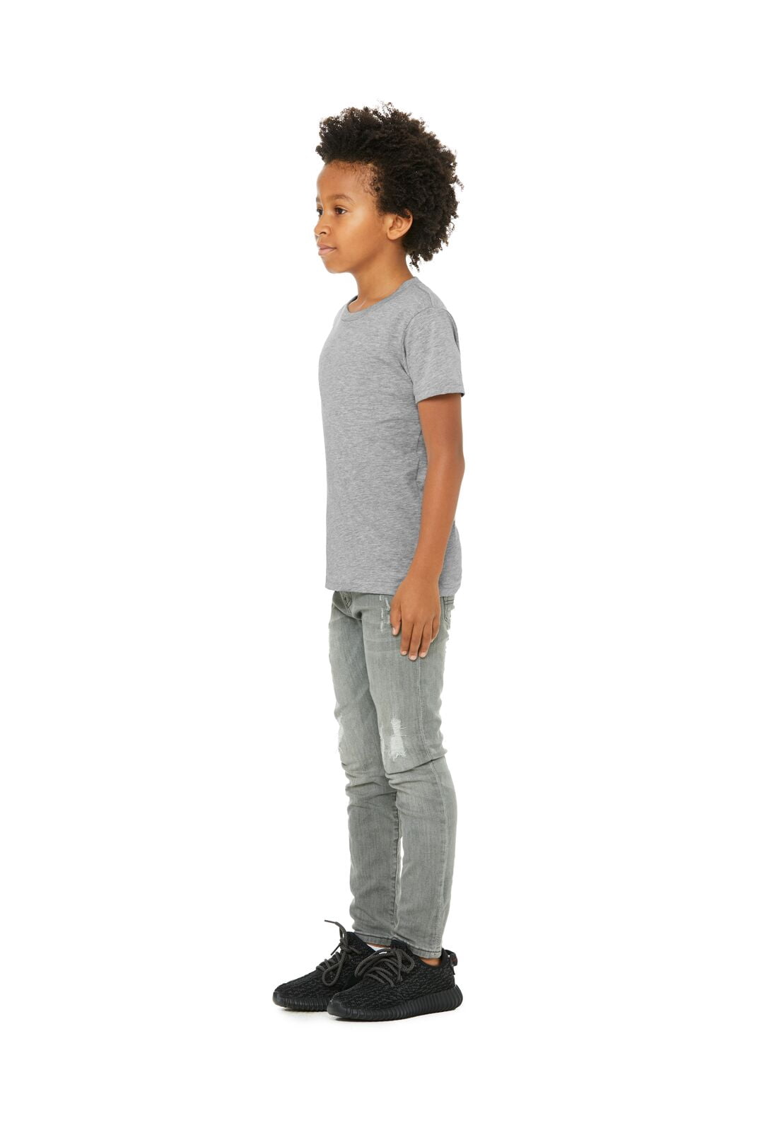 BELLA+CANVAS Youth Short Sleeve Personalized T-Shirt, Create Your Own Designs, Athletic Heather, Youth XL, Unisex