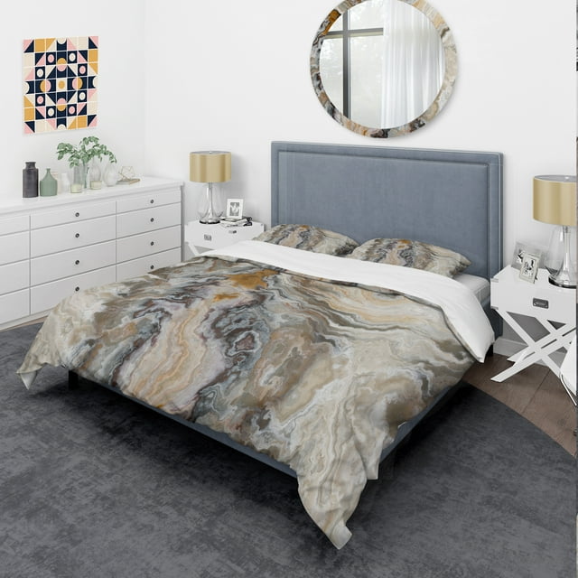 Designart 'Onyx detail Composition' Mid-Century Modern Bedding Set - Duvet Cover & Shams