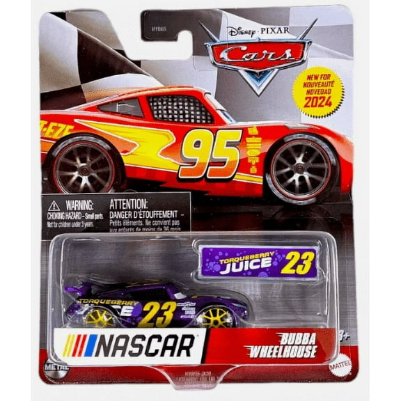 Disney Pixar CARS 2024 NASCAR BUBBA WHEELHOUSE #23 Torqueberry Juice Diecast 1:55 Scale