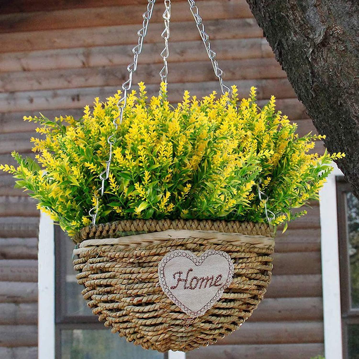 Morttic 16 Bundles Artificial Lavender Plants Outdoor for Home Decoration, Fake Flowers Plastic for Wedding Kitchen Garden Window Box Porch Office Indoor Decor