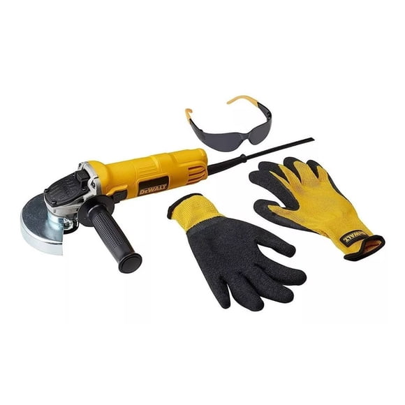 Esmeriladora Angular 4 1/2 800w DWE4020SI + Guantes Y Anteojos DeWalt