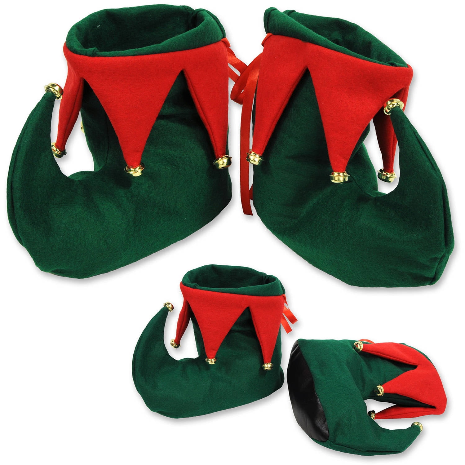 New Deluxe Adults Unisex Santa Helper Elf Shoes Red and Green Christmas Shoes 