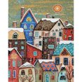 thumbnail image 1 of Cuadros Decorativos Kit de pintura al óleo de pueblo de nieve sin marco por números DIY dibujo hecho a mano sobre lienzo Ehuebsd Nuevos Originales, 1 of 8