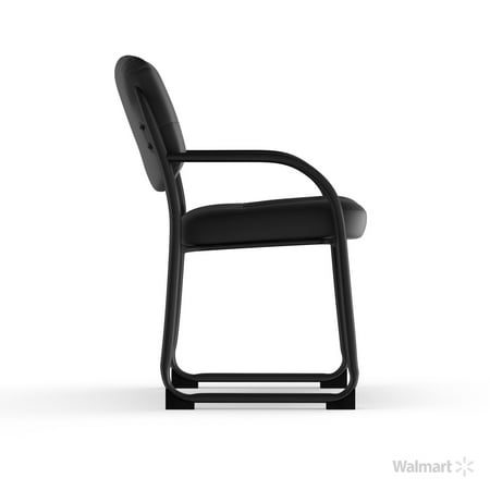 Flash Furniture - Donny  Contemporary Leather/Faux Leather Side Chair - Upholstered - Black
