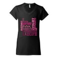 thumbnail image 2 of Wild Bobby Breast Cancer Awareness Words of Encouragement Distressed Breast Cancer Awareness Women Standard V-Neck Tee, Black, Small, 2 of 6