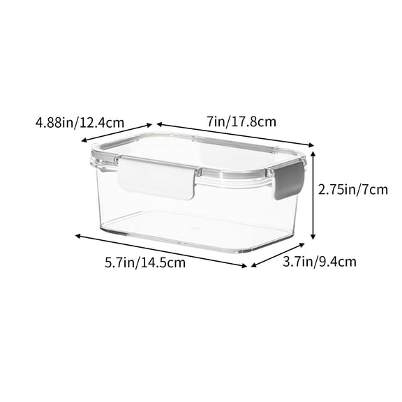 Rkxzt Pet Medium Sealed Storage Box,Plastic Food Storage Container with Flip Lid Cheese Dispenser Refrigerator Organizer 7 x 4.88 x 2.75 Inches