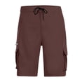 thumbnail image 5 of Nestiefly Mens Cargo Shorts Elastic Waist Drawstring Casual Work Outdoor Short Lightweight Summer Shorts with Multi Pocket Wine M, 5 of 6