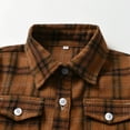 thumbnail image 3 of Hpapadks Girls Tops Kids Long Sleeve Lapel Button Down Plaid Shirt Coat Tops with Pockets Boys Shirts Coffee 5 Years-6 Years, 3 of 4