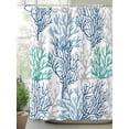 thumbnail image 2 of Shower Curtain Blue Grey Coral Shower Curtains for Bathroom, Waterproof Polyester Shower Curtain Set with Hooks, Stall Long Size 54"x78" Ocean Marine Life, 2 of 6