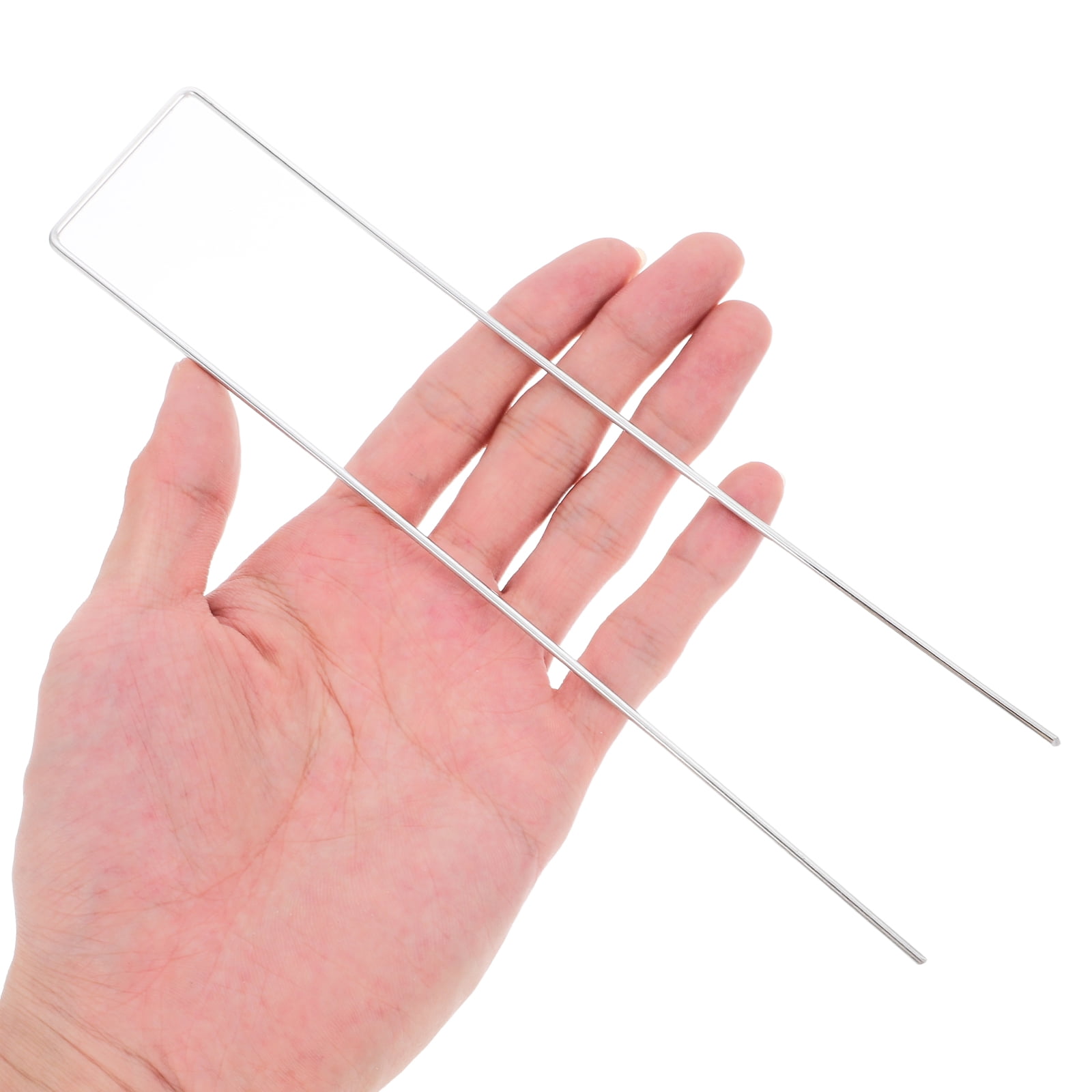 BESTONZON 50Pcs Lawn Stakes Metal U Shaped Nails Silver Zinc Plated Durable for Garden and Tent Anchoring