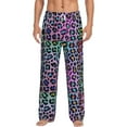 thumbnail image 2 of Kdxio Rainbow Animal Skin Print Men's Sleep Pajama Pant Lounge Pants with Pockets, 2 of 8