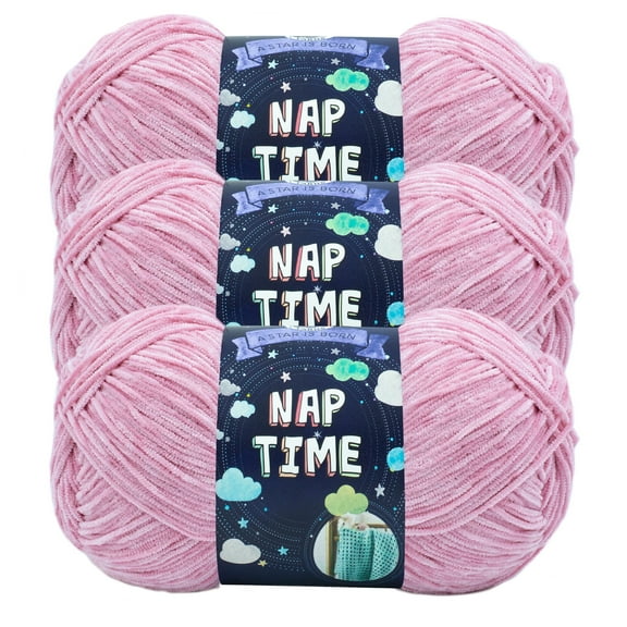 Lion Brand Yarn Naptime Pink Medium Polyester Yarn 3 Pack