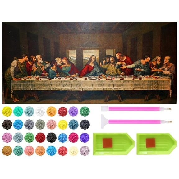 Diamond Painting Kits for Adults, The Last Supper Full Drill 5D Diamond Art Kit DIY Paint by Number Diamonds Dots Paintings Gem Art for Home Wall Decoration Gift (32x16in)