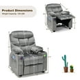 thumbnail image 7 of Infans Kids Youth Recliner Chair Velvet Fabric Armrest Sofa w/Cup Holder Grey, 7 of 7