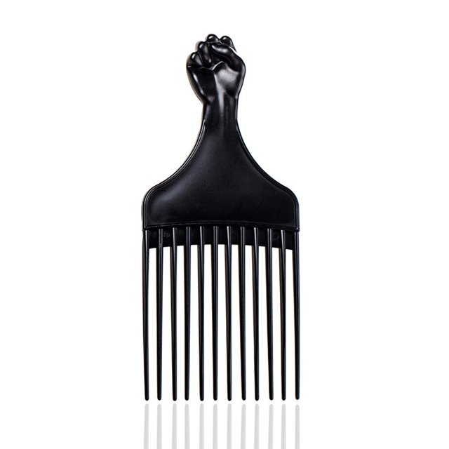 Black Soft 'N Style Hair Pick para peinar el cabello rizado de mujeres y hombres Desenredante de plástico para pelucas trenzas y afros