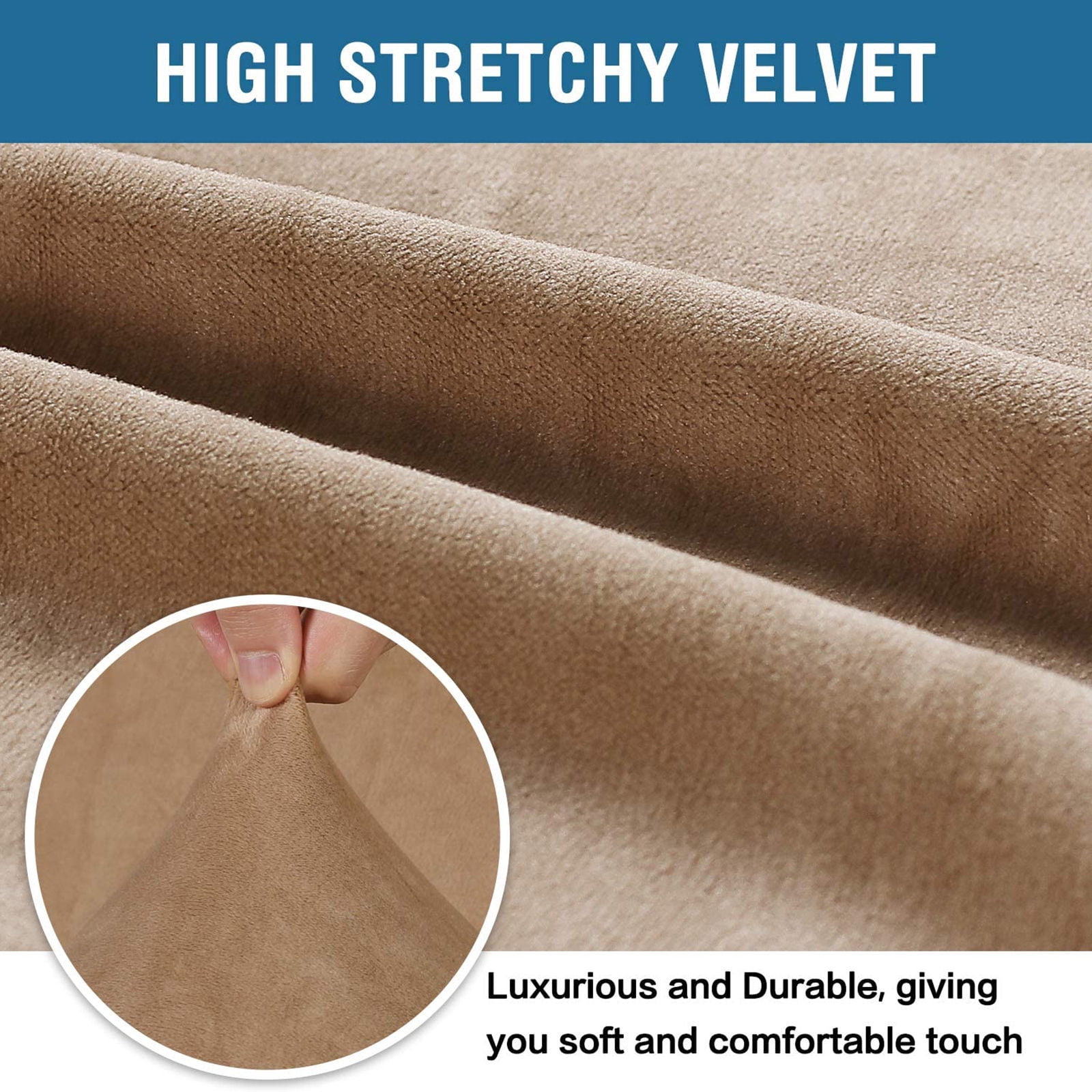 Stretch Velvet Sofa Slipcover,Non Slip Sofa Cover Washable Couch Cover