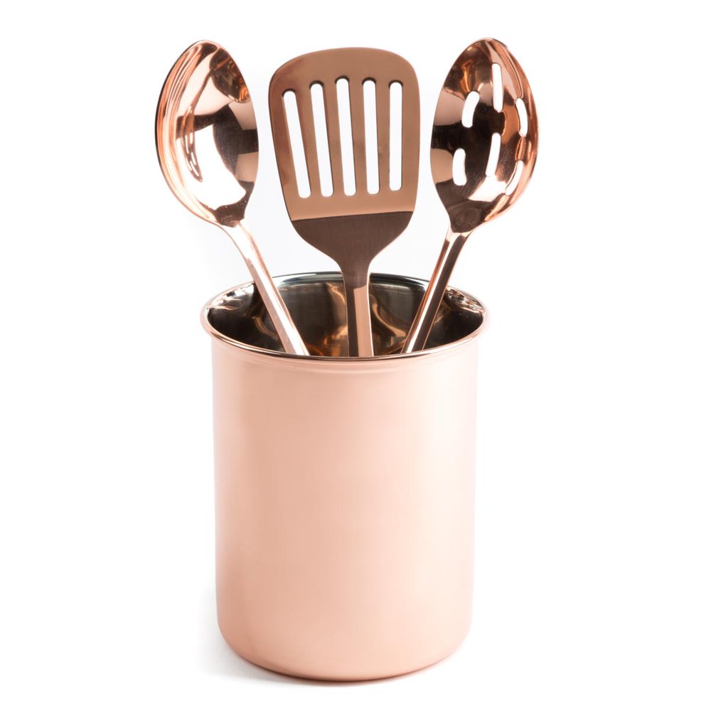 Thyme & Table 4Piece Copper Kitchen Utensil and Holder Set Walmart